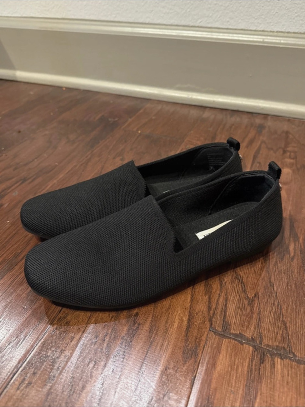Steve Madden Black Slip-On Fabric Knit Loafers